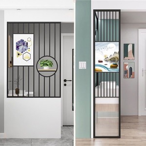 卫生间隔断干湿区分离门口长虹玻璃简约客厅玄关不锈钢屏风遮挡墙