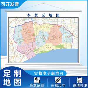 2022年新版上海市奉贤区地图挂图贴图定制地图电子版交通行政