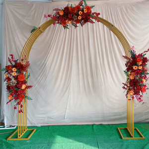 新款铁艺婚庆道具婚礼场景舞台背景布置装饰中式百搭一线牵花拱门
