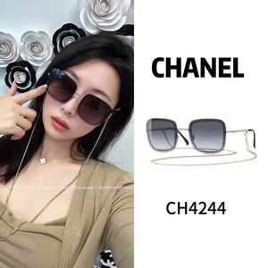 Chanel香奈儿爆款方形单项链条偏光太阳眼镜 墨镜女CH4244