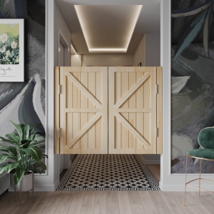 实木半腰门室内隔断栅栏门双开自由门走廊矮门过道门洗手间门小门