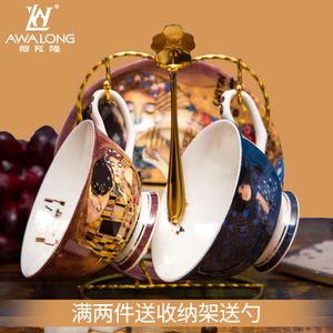 阿瓦隆欧式骨瓷咖啡杯套装简约英式下午茶茶具陶瓷红茶杯家用带勺