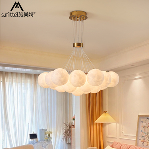 施美特北欧现代卧室灯简约网红创意月球吊灯客厅泡泡灯魔豆灯具