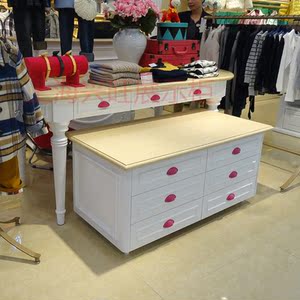 服装店烤漆高低桌流水台展示台陈列台中岛柜陈列桌鞋子包包展示架