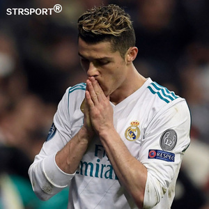 皇家马德里1718赛季皇马主场球衣7号c罗长袖足球服欧冠比赛队服男