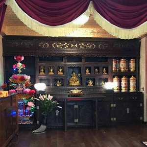 仿古实木佛龛柜定做藏式佛堂柜寺庙祠堂道观密宗神台红木花梨神龛