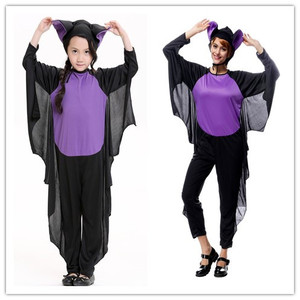 万圣节成人儿童搞怪蝙蝠装亲子服 蝙蝠侠连体衣 女童蝙蝠侠衣服