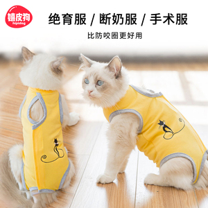 猫咪绝育服母猫戒奶断奶服公猫手术服防掉毛术后防舔毛宠物猫衣服