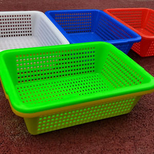 塑料篮子长方形塑料筐商用厨房洗菜筐家用收纳篮加密小孔沥水小篮