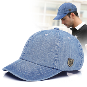 牛仔布棒球帽男士四季单帽短檐鸭舌帽女生时尚小清新潮流日系有范