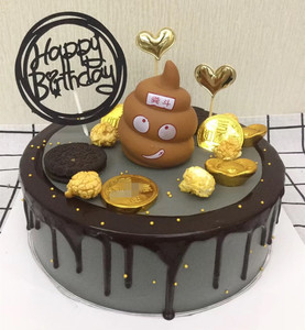 粪斗恶搞创意搞怪个性蛋糕装饰整蛊奋斗烘焙甜品摆件网红大便玩具