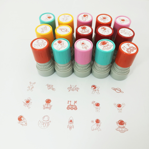 儿童表扬圆形刻印印章幼儿园卡通玩具盖章英雄可爱印记小学生个性图章