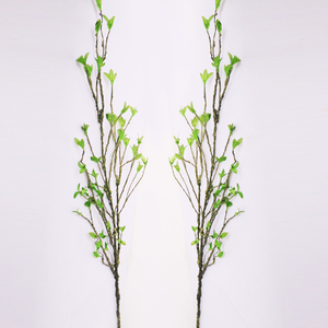 仿真植物绿植绿芽长枝藤枝家居装饰假花草绿叶子柳枝树叶树枝搭配