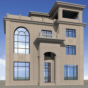 欧式别墅罗马柱瓷砖农村乡下自建房大门柱子外墙砖包窗线条拼花