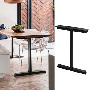 铁艺餐桌脚支架金属办公桌腿简易烤漆工字型桌架可定制大板支撑脚