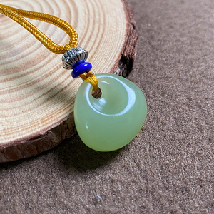 新疆和田玉晴水色平安锁吊坠女款玉石锁包玉坠如意玉佩 玉坠吊坠