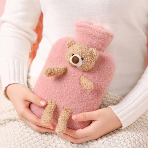 毛绒热水袋注水随身暖水袋灌水热暖肚子大小号可爱迷你女宝宝暖手