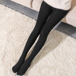 黑色打底裤女学生薄款秋冬季内外穿踩脚加绒加厚薄绒连脚裤裢裤袜