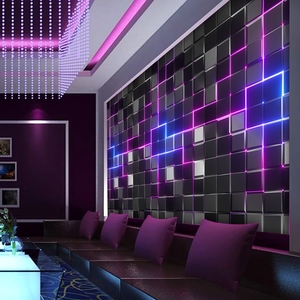 3d科技感墙纸仿发光酒吧ktv房间包厢墙面装修壁画网吧电竞馆壁纸