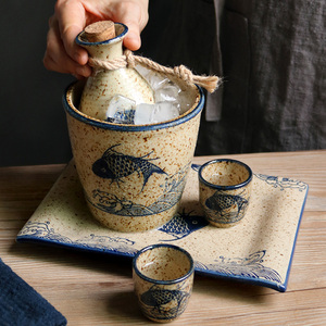 日式陶瓷创意白酒酒具套装家用小号酒杯子分酒器酒壶清酒杯一口杯