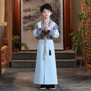 儿童汉服男童秋冬装加厚中国风古装春秋少爷服小男孩国学服演出服