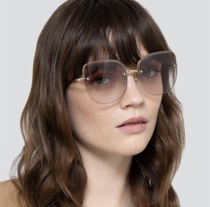 半截地图 linda 蝶形无框纯钛超轻 女士太阳镜墨镜 lfl1099