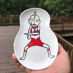 日本购回日式奥特曼儿童宝宝不规则卡通可爱辅食碗陶瓷碟子耐高温