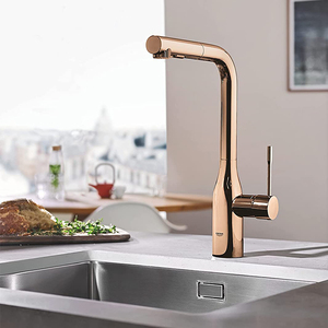 德国代购grohe高仪玫瑰金色essence厨房水龙头抽拉花洒出水30270_阿里