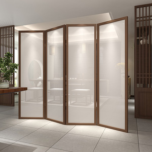 新中式屏风实木隔断客厅简约现代折叠玄关卧室遮挡家用办公室折屏