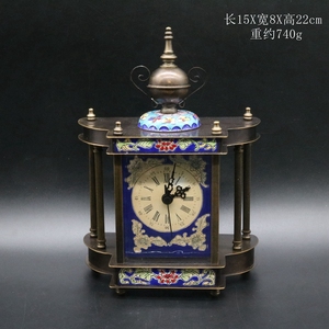 仿古钟表收藏古典珐琅彩景泰蓝座钟机械钟表摆件手动发条钟表