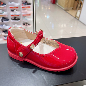 江博士专柜正品2022春女童红皮鞋公主鞋演出礼仪鞋四季鞋b1500362
