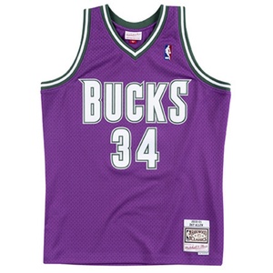 【限量】nba球衣 复古 阿伦 allen 雄鹿00-01紫 mn sw 球迷版