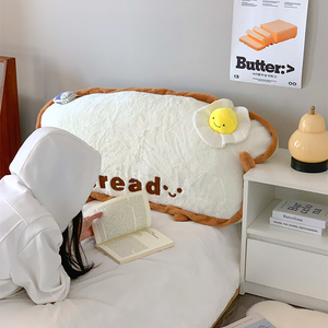 吐司煎蛋靠枕床头卧室床上靠垫长条面包榻榻米靠垫睡觉玩偶抱枕