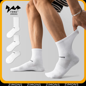 子墨袜子男士薄款短袜运动长袜纯棉男生白色中筒袜夏季船袜潮流