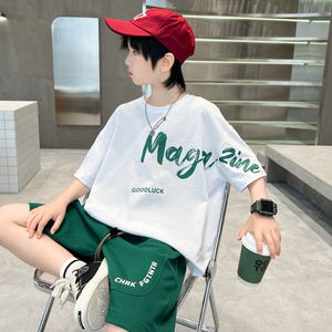 Jkids韩国品牌男童夏装短袖套装2024新款夏季薄款中大童儿童装潮