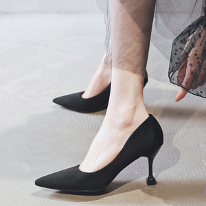 黑色高跟鞋磨砂软皮