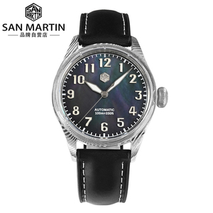 san martin腕表军魂手表定制运动飞行员表大马士革钢机械表sn030