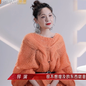 乘风破浪2程莉莎同款香橙色麻花纹毛衣套头宽松外穿系带减龄洋气