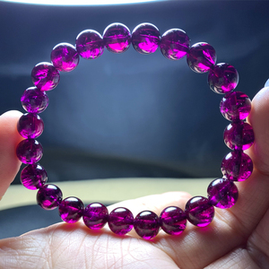 巴西天然紫牙乌石榴石手链女单圈佛珠项链正品水晶女人石饰品礼物