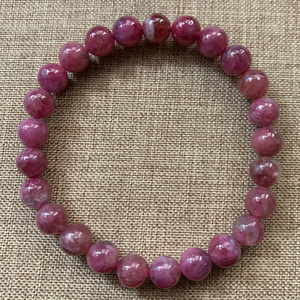 天然巴西粉碧玺粉红西瓜碧玺粉水晶单圈手串旺夫石水晶饰品手链女