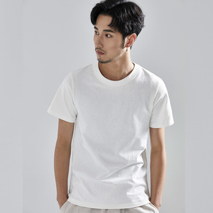 有鲤中国风复古男装男士修身上衣纯色纯棉夏装休闲打底短袖t恤