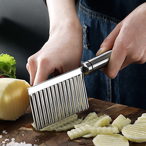 304不锈钢切土豆薯条厨房神器波浪刀薄片波纹刀薯格土豆狼牙刀具