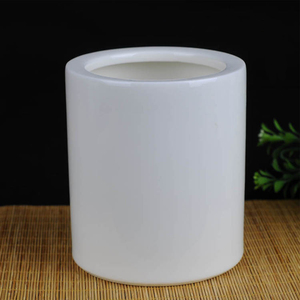 可定制白瓷笔筒摆件德化瓷器办公用品办公实用圆形白色收纳笔筒