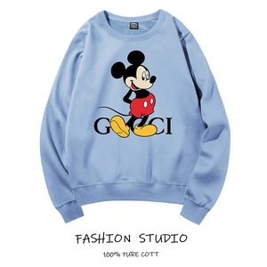 古奇长袖卫衣古驰男装新款米奇秋装外套女情侣款酷奇潮牌宽松上衣