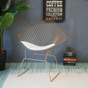 欧式铁艺沙发椅休闲户外金属设计师餐椅简约创意靠背椅镂空铁网椅