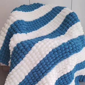 大球球线编织盖毯diy毛线手织毯子毛毯自制飘窗垫地毯沙发毯被子