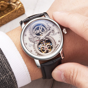 手表男潮镂空机械表男表全自动男士手表防水潮流时尚夜光龙表
