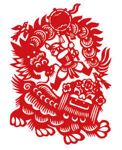 rw88舞龙舞狮剪纸节日欢度春节剪纸新年过年剪纸刻纸剪纸成品