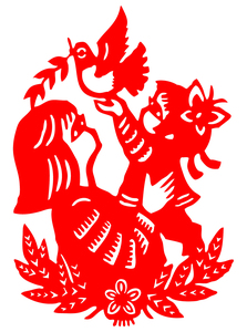 fe27母亲节母爱亲情孝剪纸作业学校幼儿园教室镂空墙贴画刻纸成品