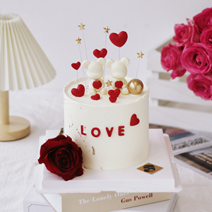 情人节限定玫瑰鲜花生日蛋糕网红创意花束动物奶油同城配送北京